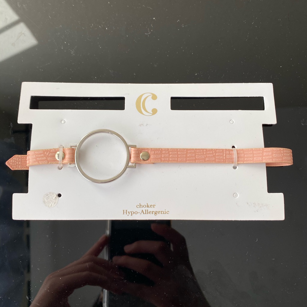 Faux Pink Leather Choker Nwt 9$